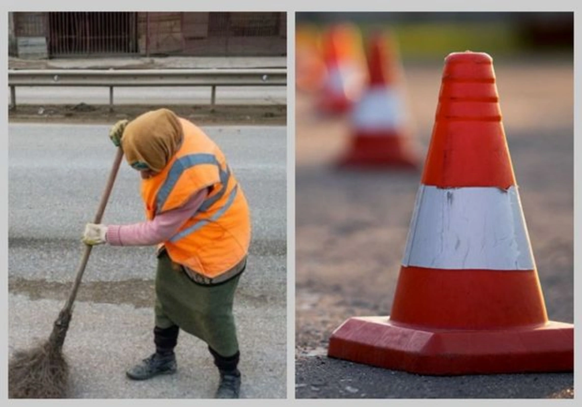 Süpürgəçilərə yol konusu verilib – FOTO